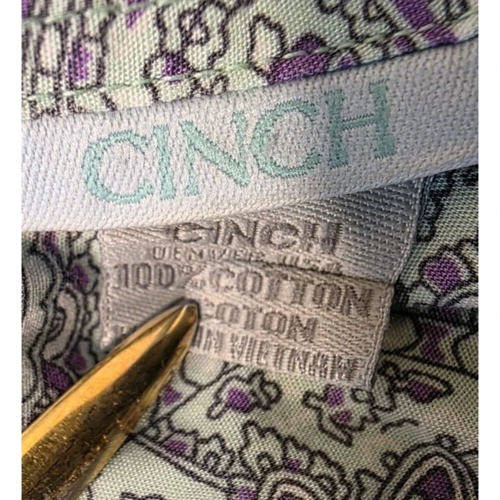 Cinch Men's Western Paisley Long Sleeve Button Front Shirt Large Cowboy Rodeo